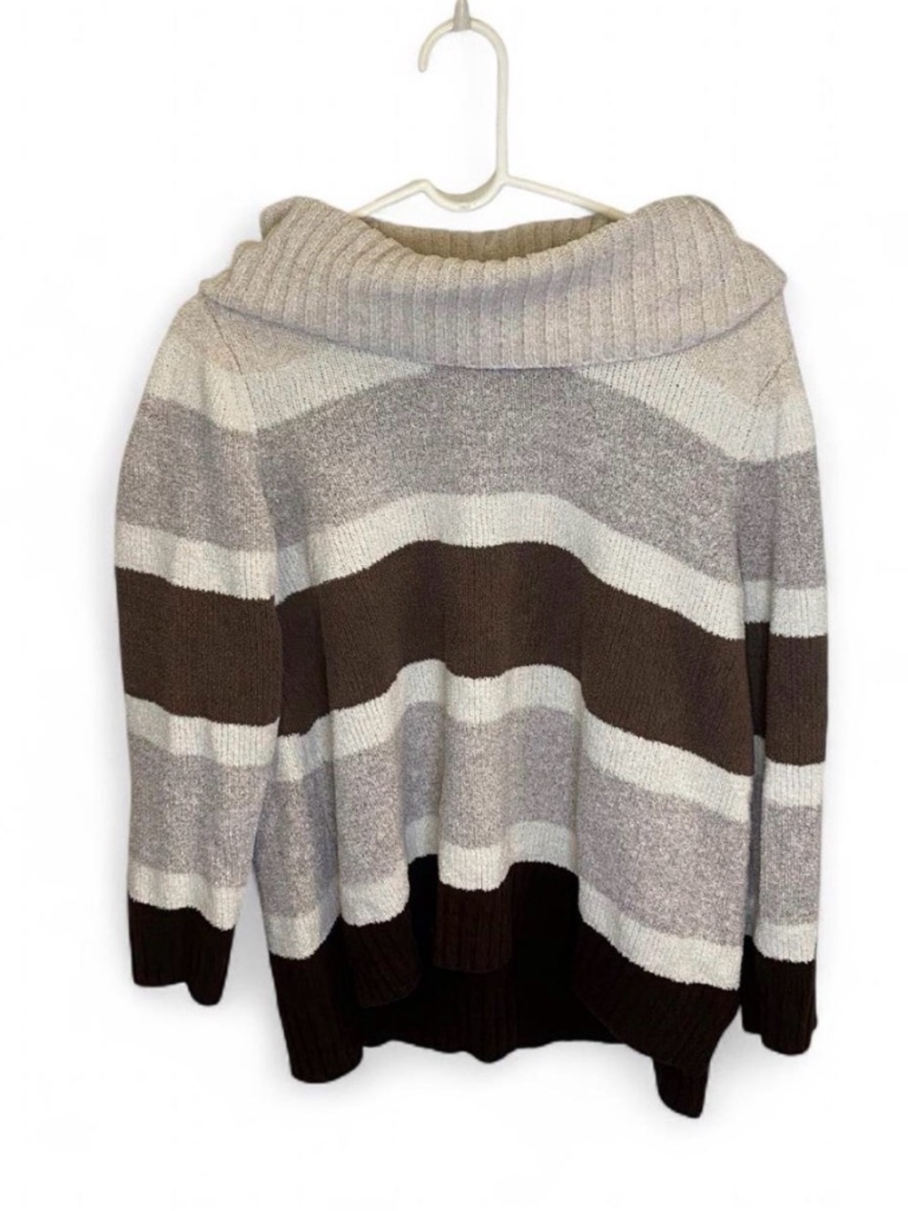 Style & Co. brown + cream striped sweater Size XL